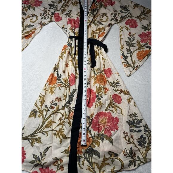 Bonnjournée Floral Kimono Robe Belt Longline Lightweight Duster Bell Sleev SZ SM - Picture 7 of 12